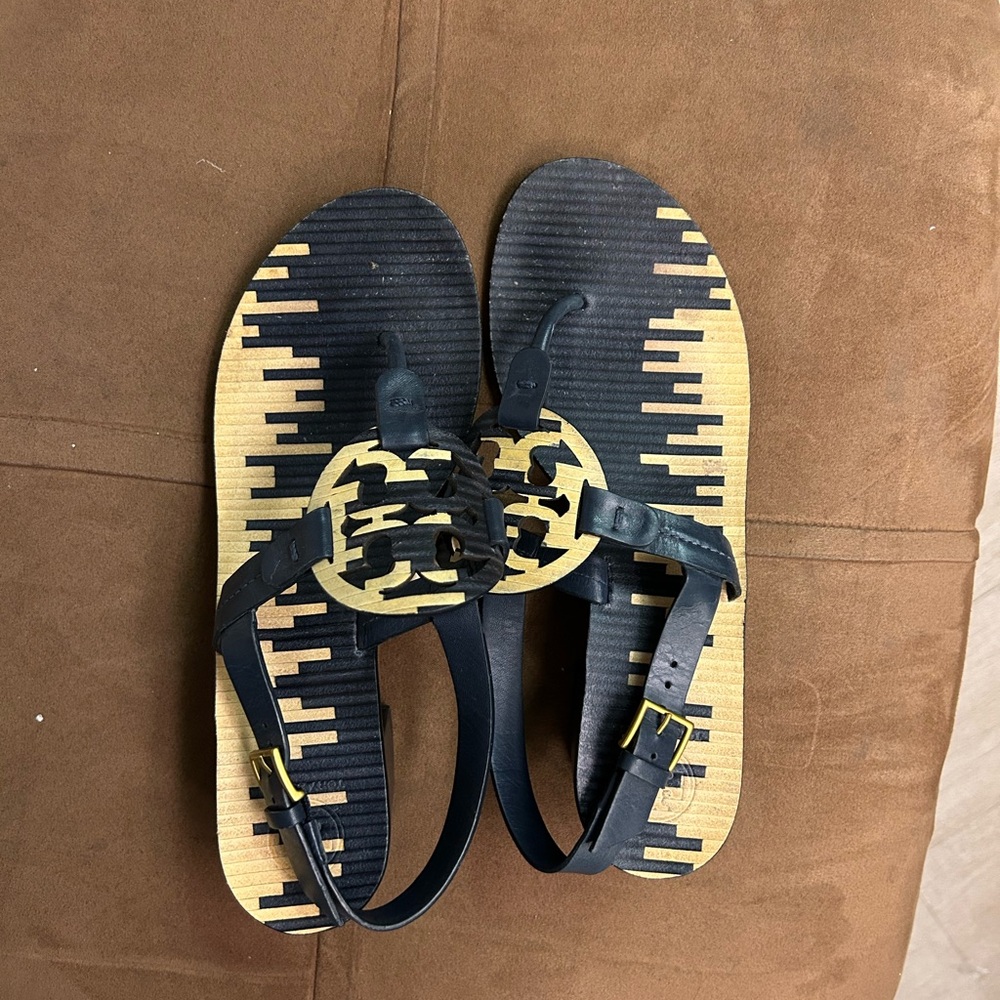 Tory Birch, sling back leather sole, leather lining shoe